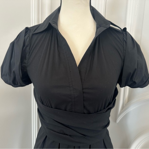 BCBGMaxAzria Sexy Y2K Office Siren Cotton Blend Short Sleeve Dress (Size 2) - Picture 4 of 9